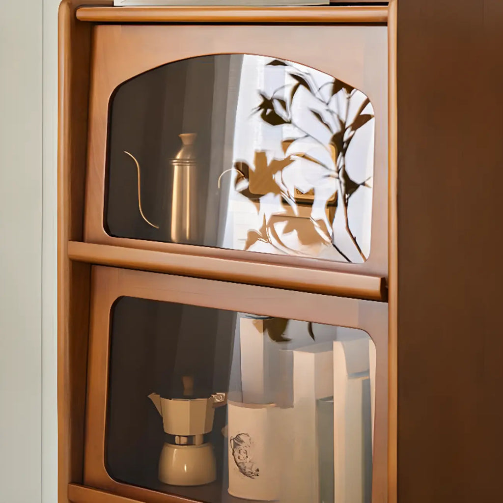 Mobiletto moderno in legno di pino con anta in vetro, 50 cm