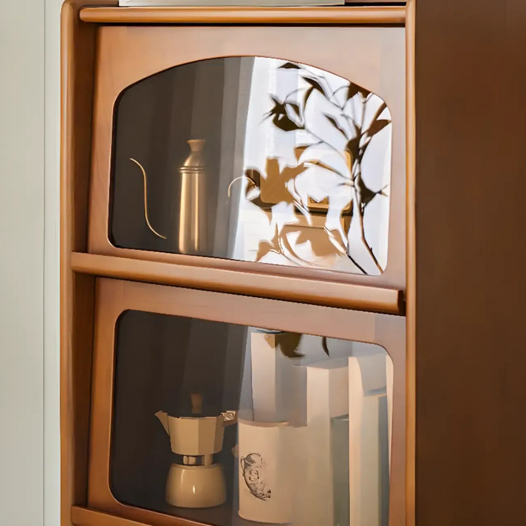 Mobiletto moderno in legno di pino con anta in vetro, 50 cm