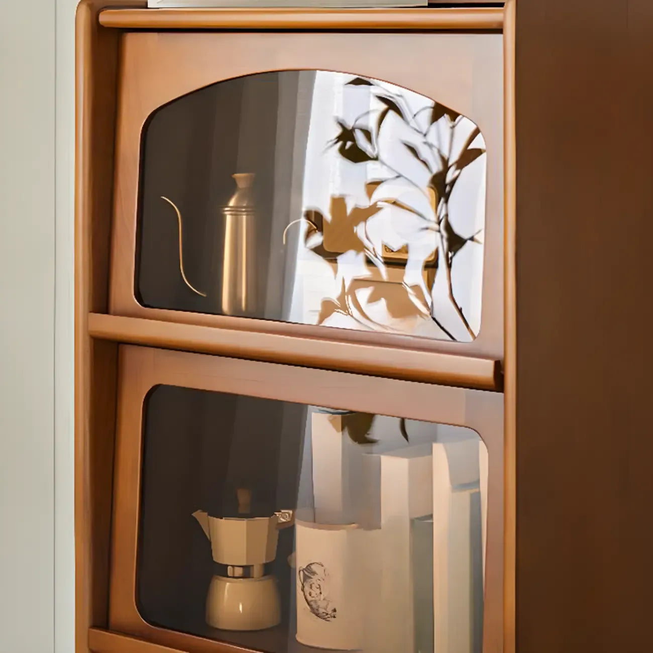 Mobiletto moderno in legno di pino con anta in vetro, 50 cm