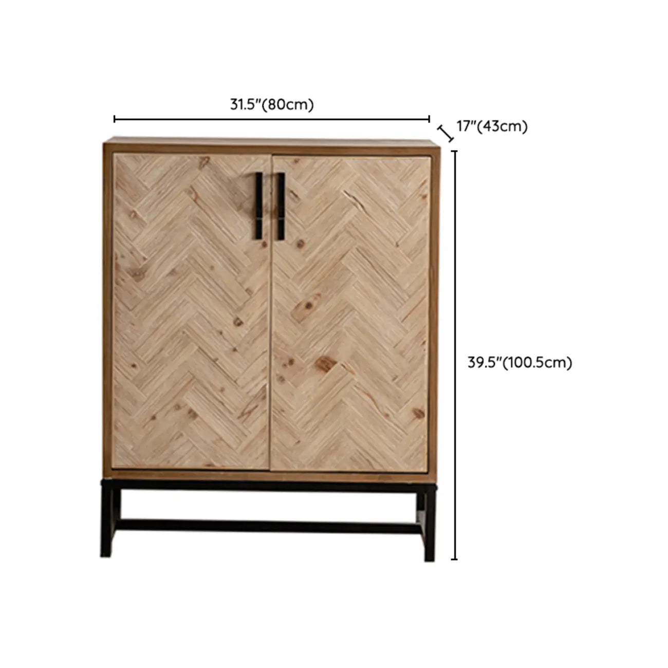 Armoire rustique au fini naturel avec étagère extérieure et porte de grange