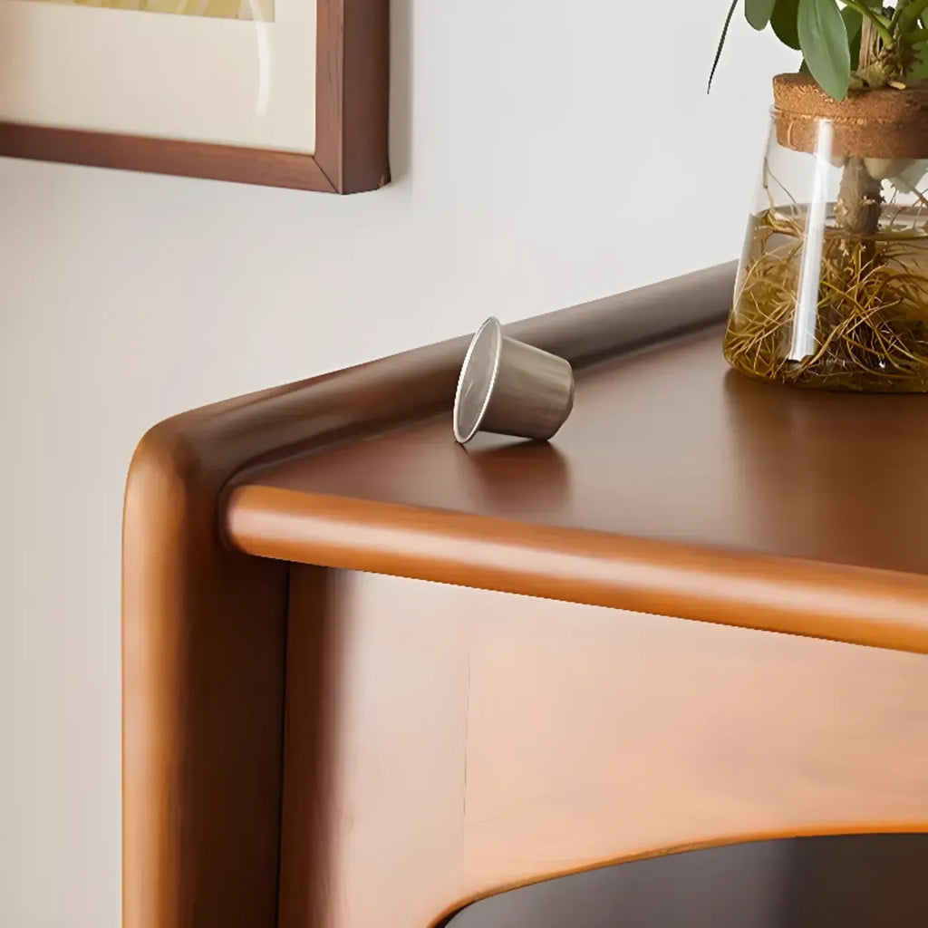 Mobiletto moderno in legno di pino con anta in vetro, 50 cm