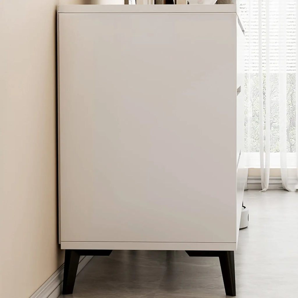 Grand meuble de rangement rectangulaire moderne en bois blanc