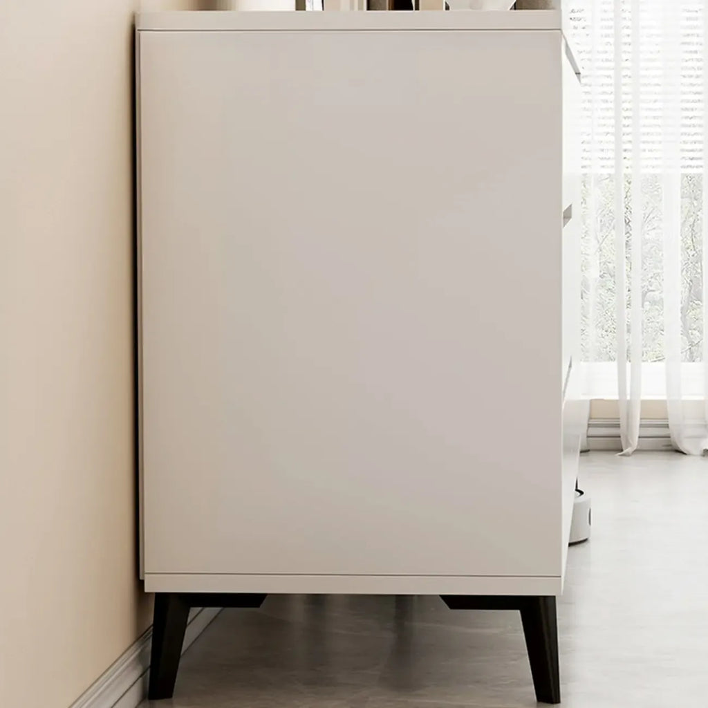 Grand meuble de rangement rectangulaire moderne en bois blanc