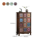Armoire de rangement en bois brun de style campagnard français avec tiroirs