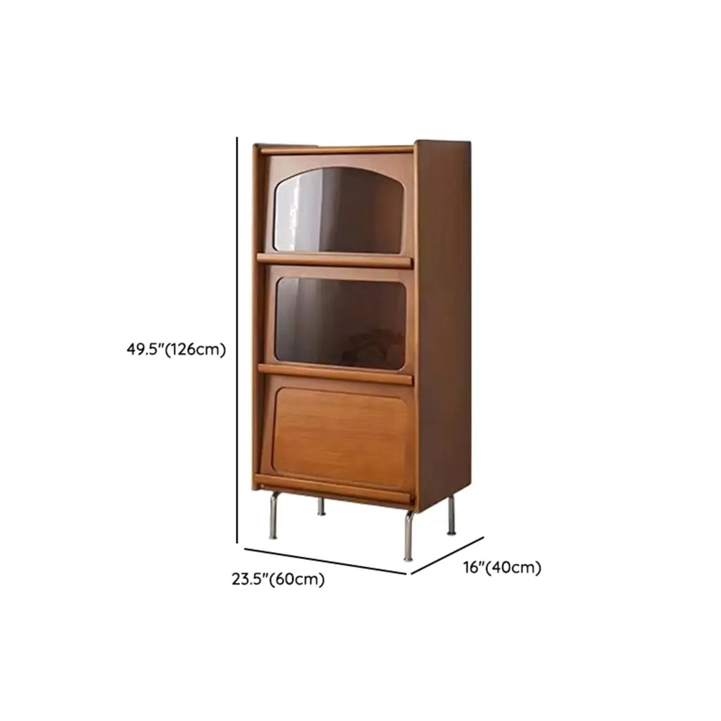 Mobiletto moderno in legno di pino con anta in vetro, 50 cm