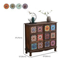Armoire de rangement en bois brun de style campagnard français avec tiroirs