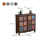 Armoire de rangement en bois brun de style campagnard français avec tiroirs