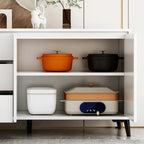 Grand meuble de rangement rectangulaire moderne en bois blanc