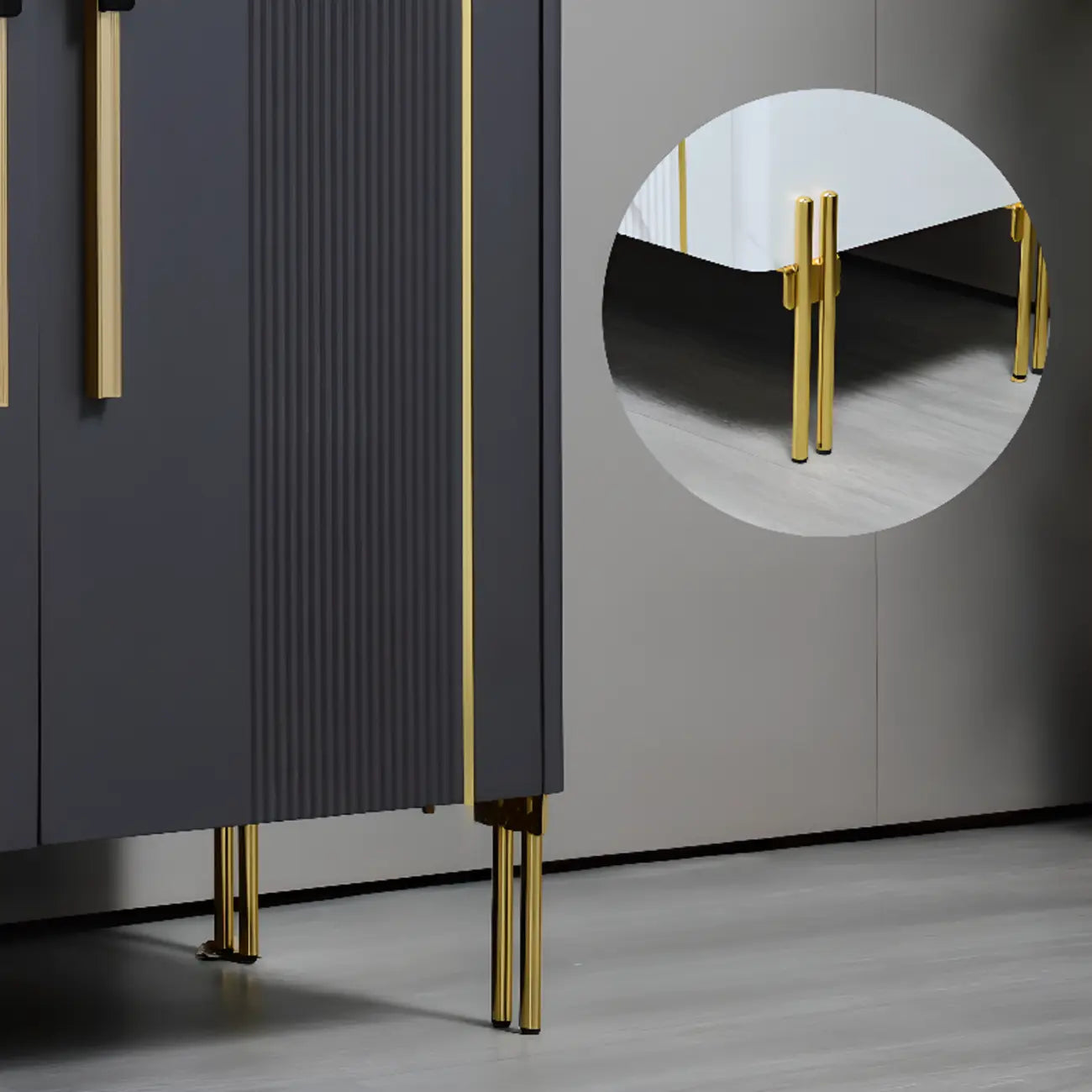 Meuble élégant en bois gris foncé avec design autoportant