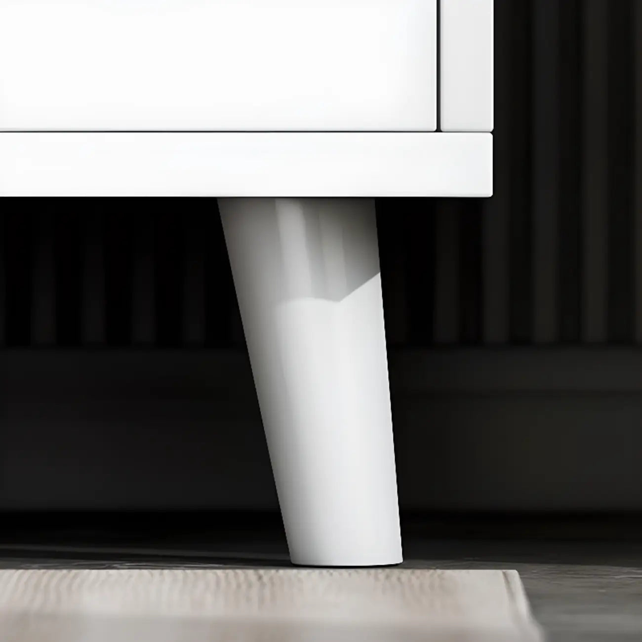 Meuble de cuisine minimaliste en bois blanc avec portes