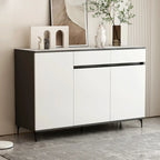 Grand meuble de rangement rectangulaire moderne en bois blanc