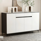 Grand meuble de rangement rectangulaire moderne en bois blanc