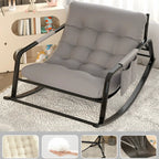 Fauteuil à bascule moderne 2 places rembourré avec accoudoirs droits