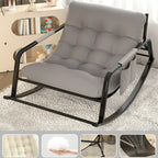 Fauteuil à bascule moderne 2 places rembourré avec accoudoirs droits