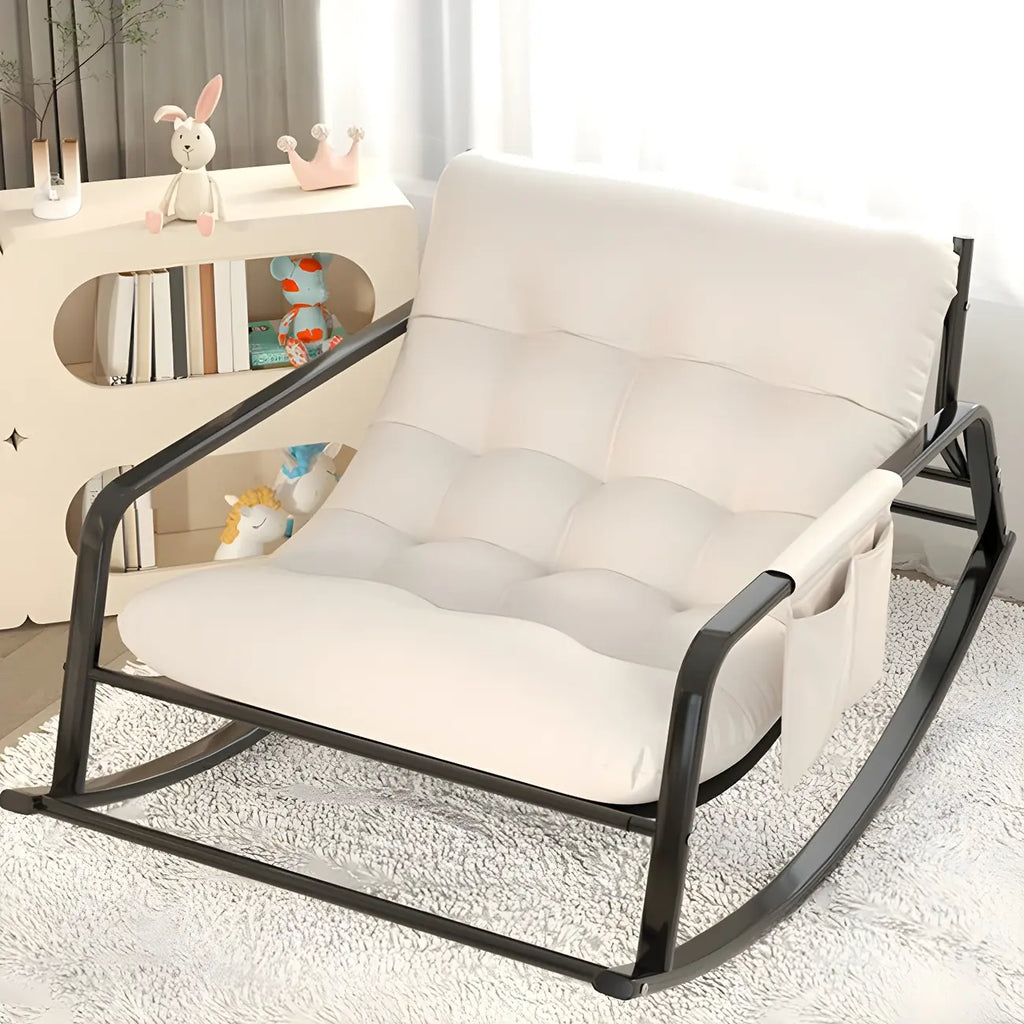 Fauteuil à bascule moderne 2 places rembourré avec accoudoirs droits