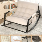 Fauteuil à bascule moderne 2 places rembourré avec accoudoirs droits