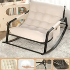 Fauteuil à bascule moderne 2 places rembourré avec accoudoirs droits