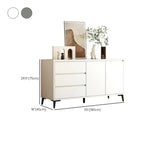 Grand meuble de rangement rectangulaire moderne en bois blanc