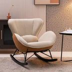 Fauteuil à bascule rembourré avec coussin pour salon