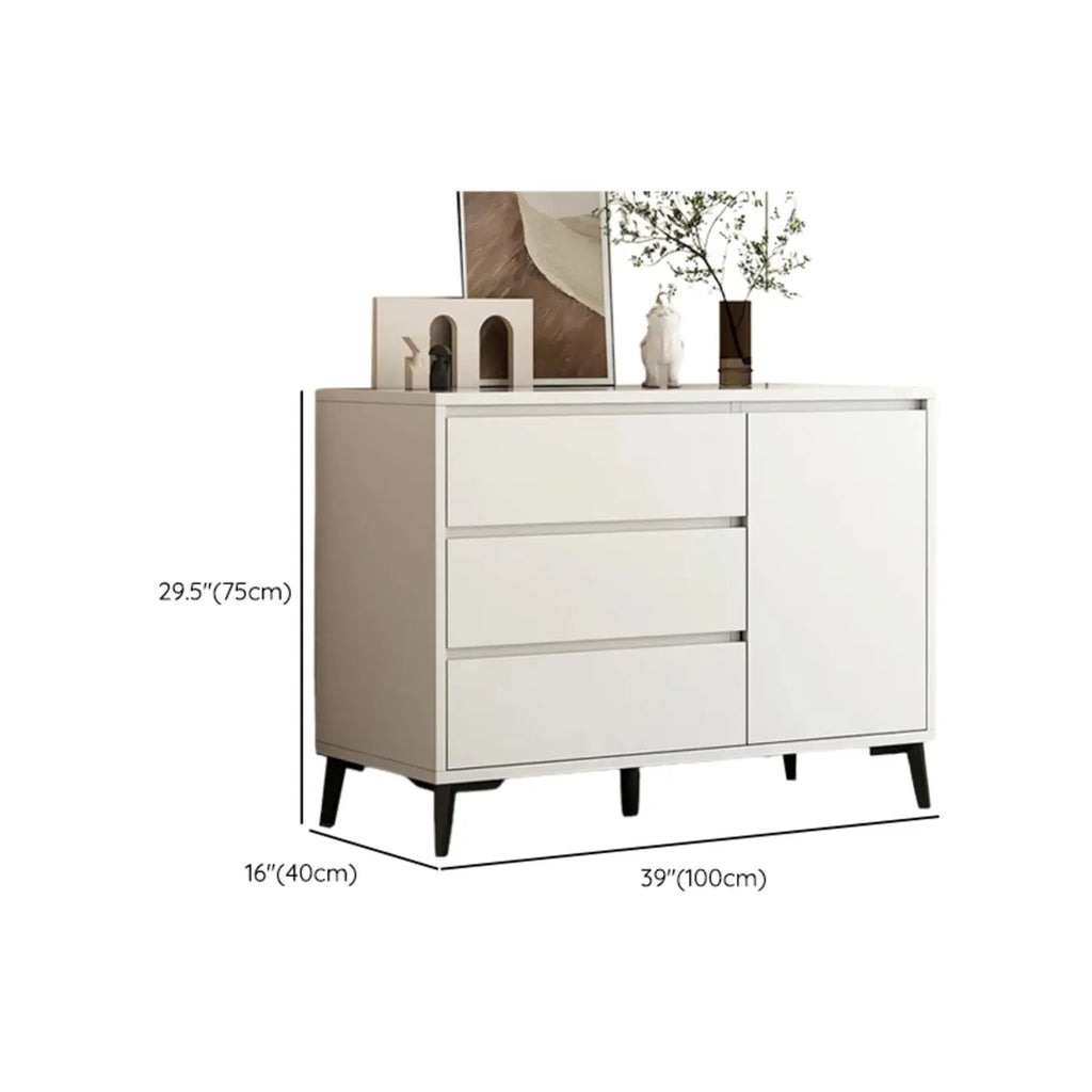 Grand meuble de rangement rectangulaire moderne en bois blanc