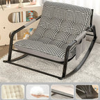 Fauteuil à bascule moderne 2 places rembourré avec accoudoirs droits
