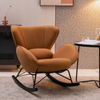 Fauteuil à bascule rembourré avec coussin pour salon