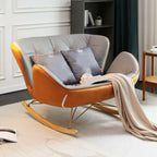 Fauteuil à bascule rembourré avec coussin pour salon