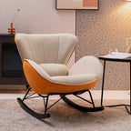 Fauteuil à bascule rembourré avec coussin pour salon