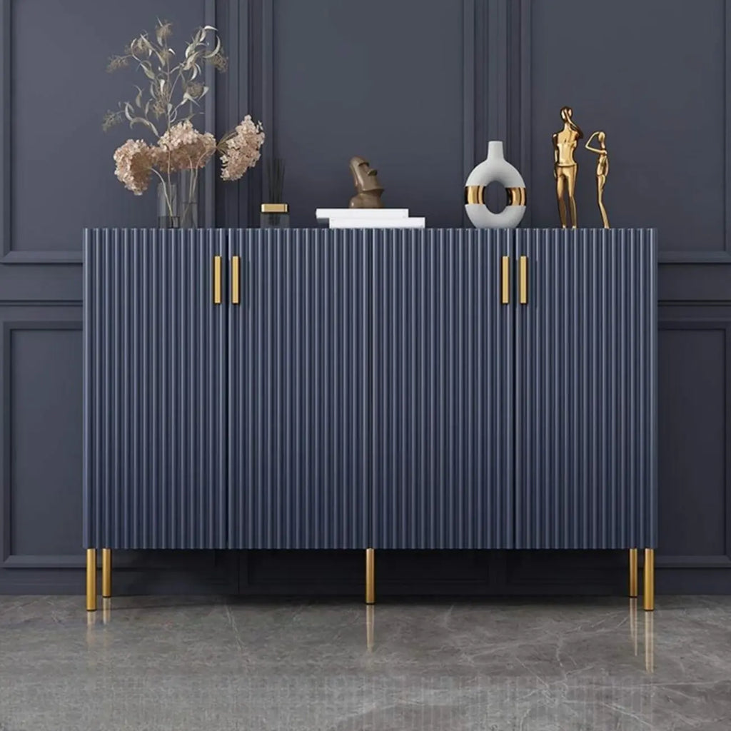 Buffet en bois glamour avec étagères et placards