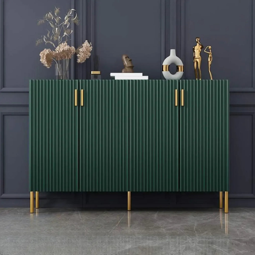 Buffet en bois glamour avec étagères et placards