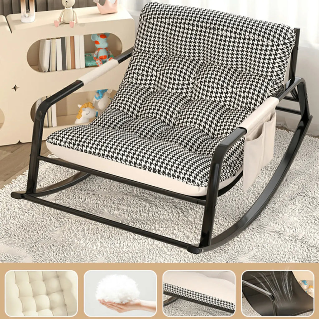 Fauteuil à bascule moderne 2 places rembourré avec accoudoirs droits