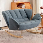 Fauteuil à bascule rembourré avec coussin pour salon