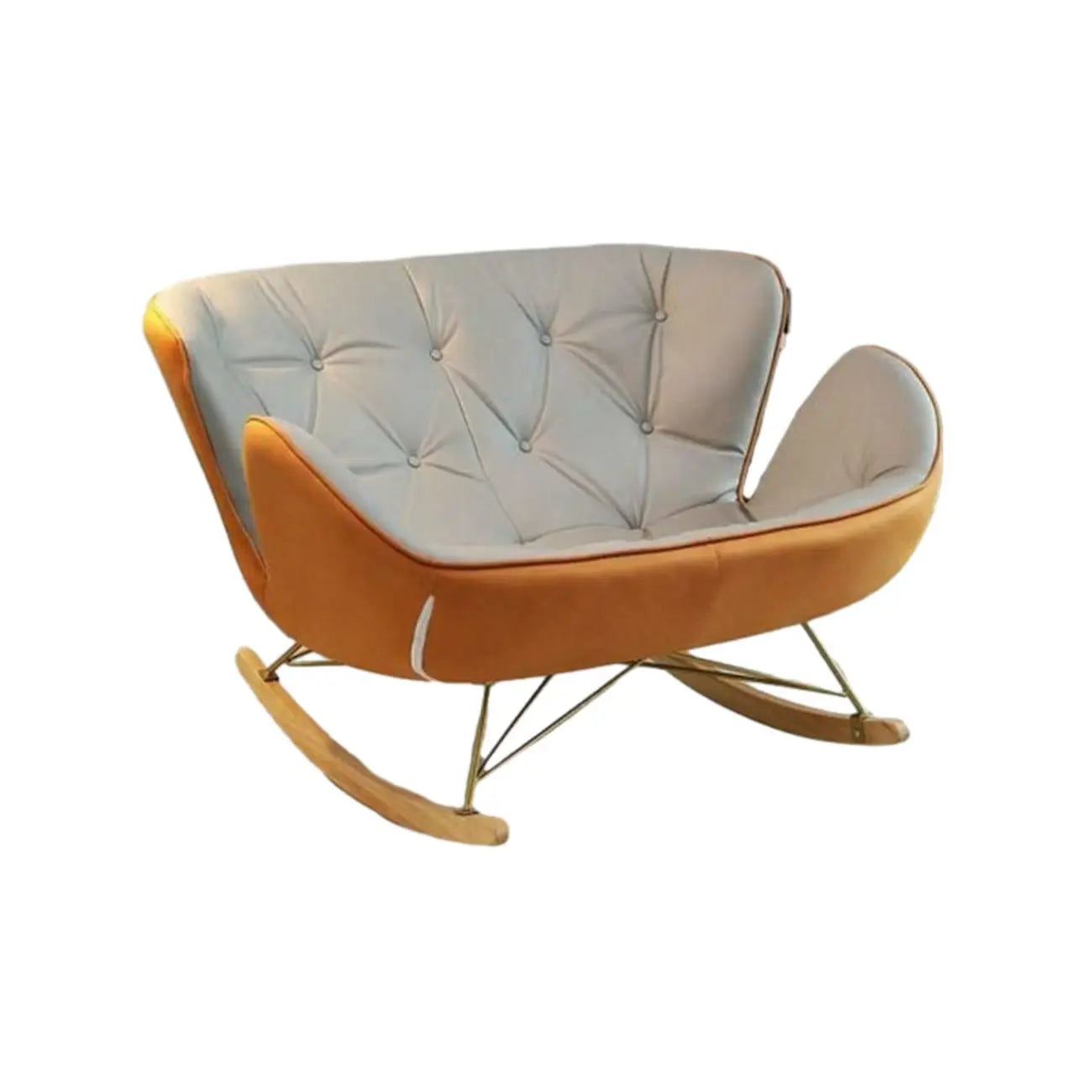 Fauteuil à bascule rembourré avec coussin pour salon