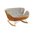Fauteuil à bascule rembourré avec coussin pour salon