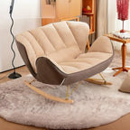 Fauteuil à bascule rembourré avec coussin pour salon