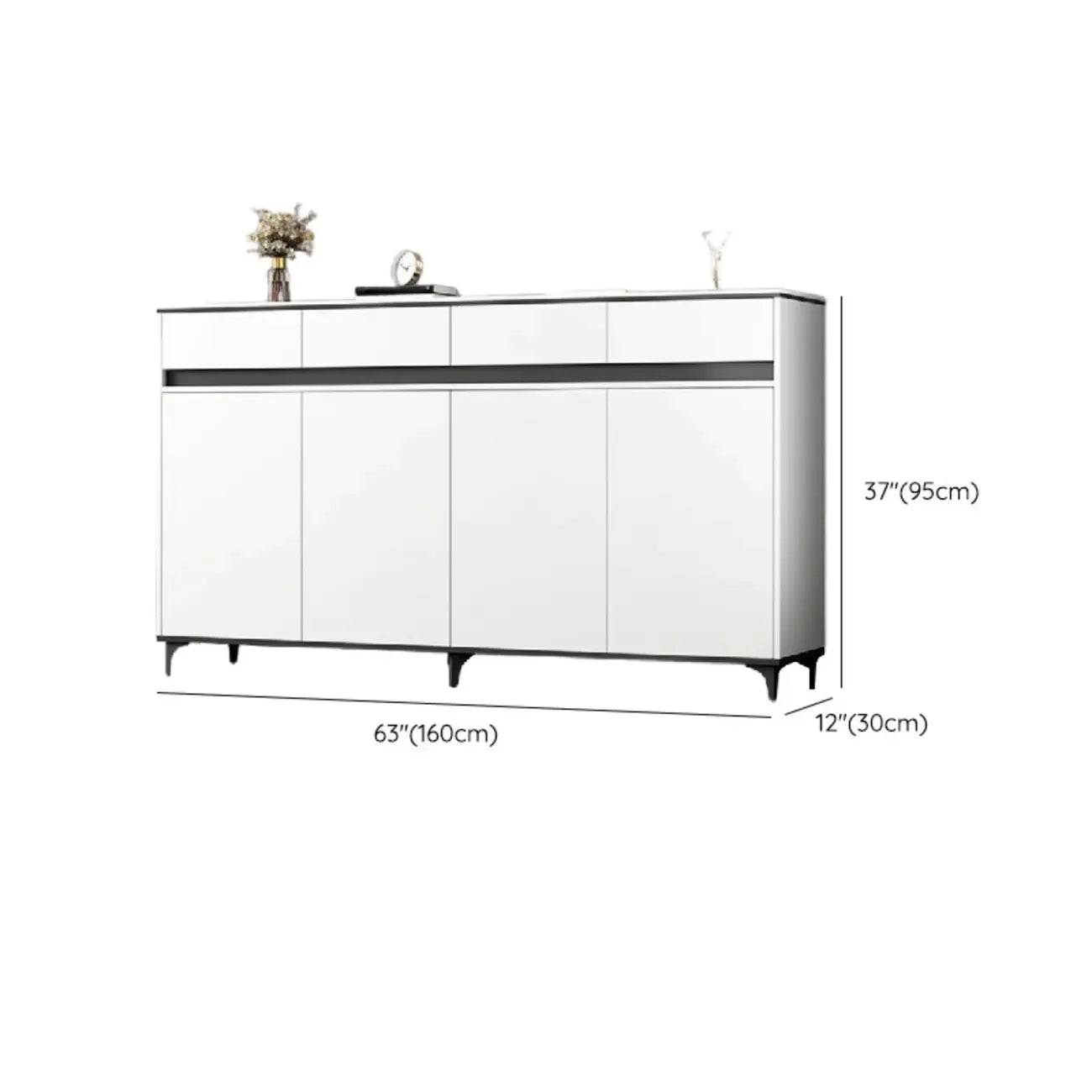 Meuble de cuisine minimaliste en bois blanc avec portes