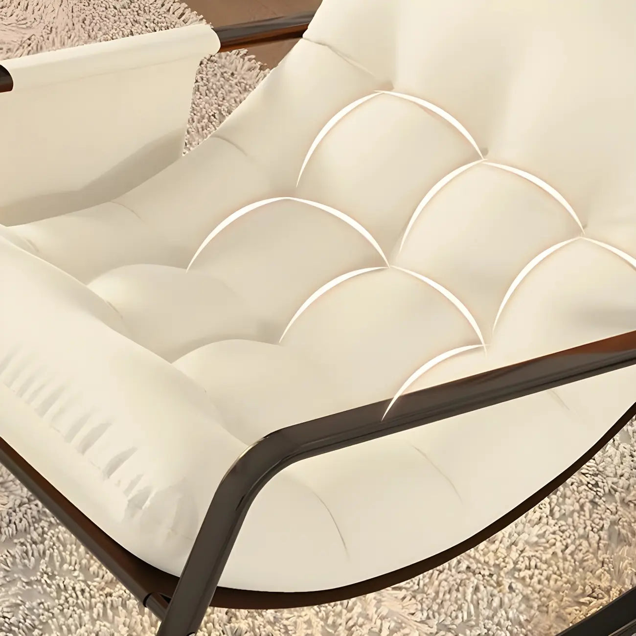 Fauteuil à bascule moderne 2 places rembourré avec accoudoirs droits