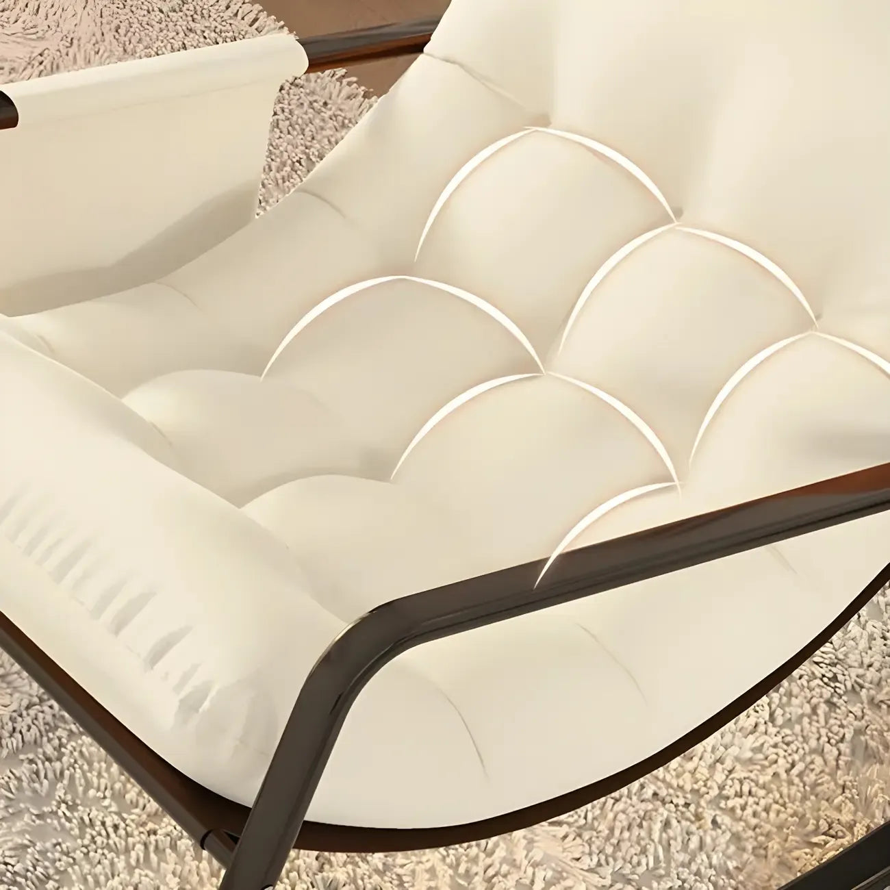 Fauteuil à bascule moderne 2 places rembourré avec accoudoirs droits