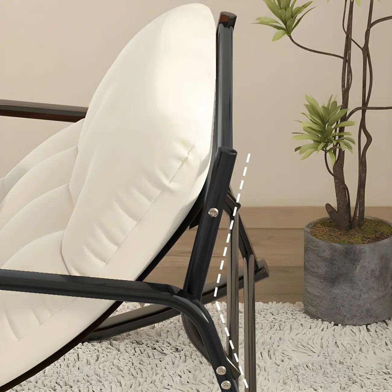 Fauteuil à bascule moderne 2 places rembourré avec accoudoirs droits