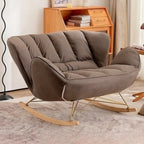 Fauteuil à bascule rembourré avec coussin pour salon