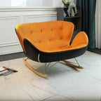 Fauteuil à bascule rembourré avec coussin pour salon