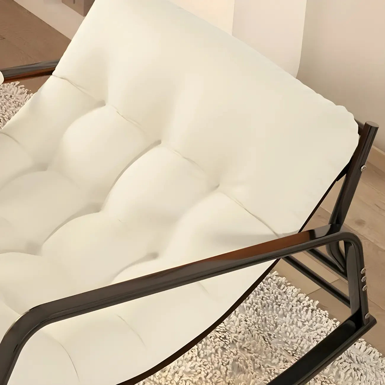 Fauteuil à bascule moderne 2 places rembourré avec accoudoirs droits