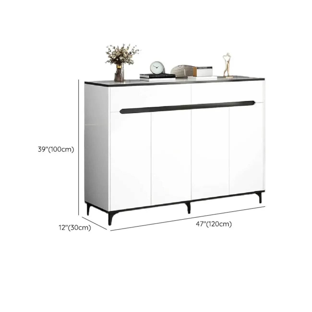 Meuble de cuisine minimaliste en bois blanc avec portes