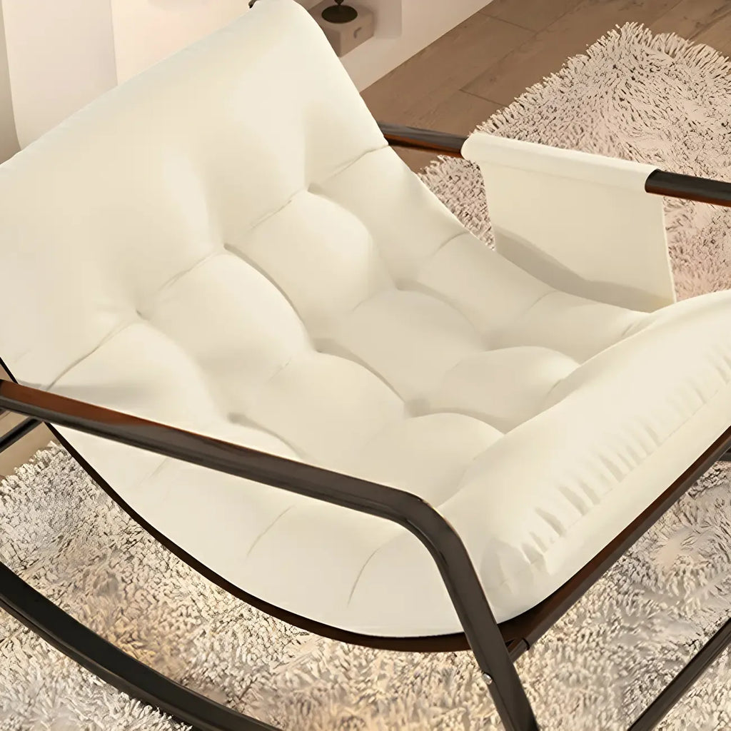 Fauteuil à bascule moderne 2 places rembourré avec accoudoirs droits