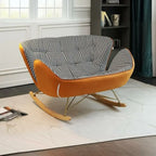 Fauteuil à bascule rembourré avec coussin pour salon