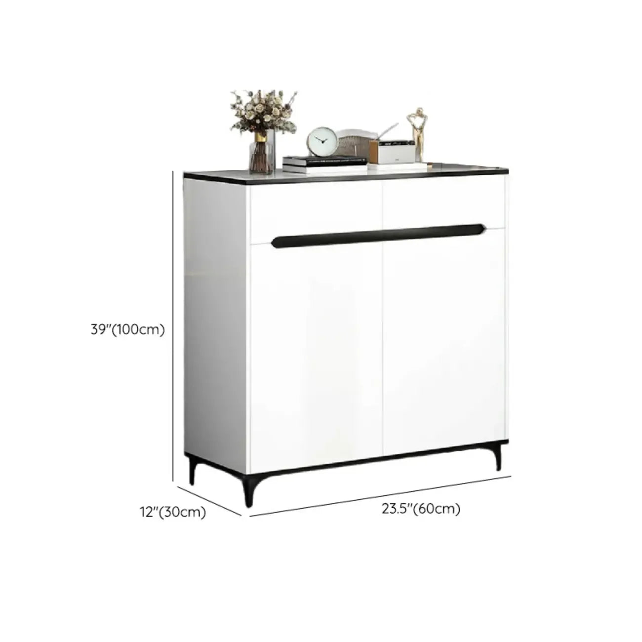 Meuble de cuisine minimaliste en bois blanc avec portes