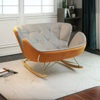Fauteuil à bascule rembourré avec coussin pour salon