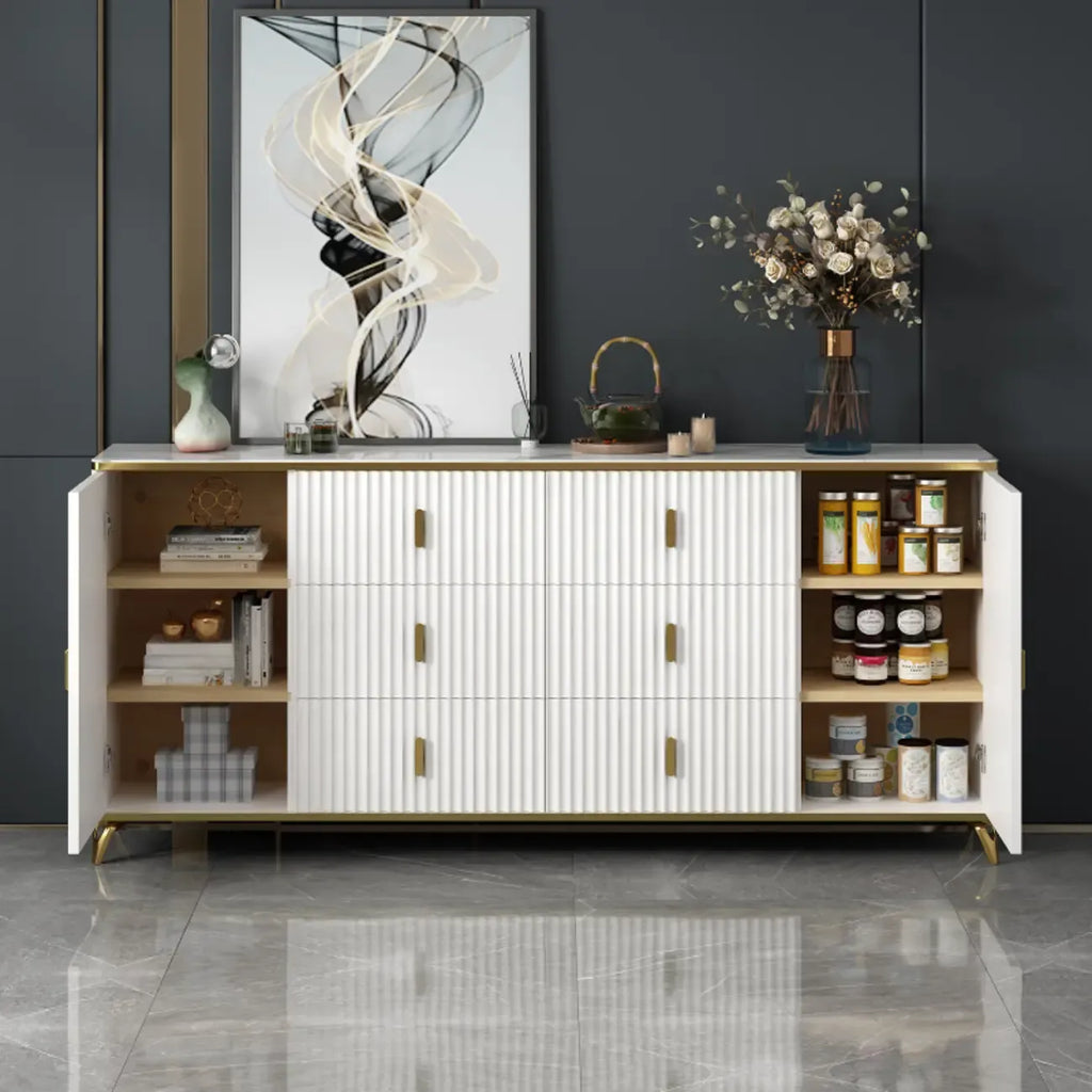 Meuble de salon glamour en bois avec plusieurs tiroirs