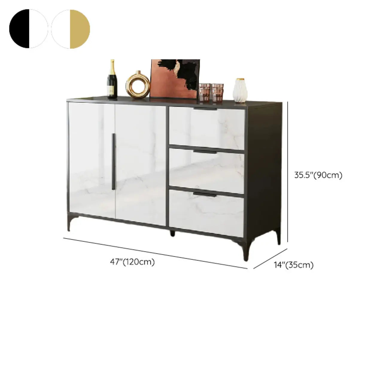 Meuble de cuisine minimaliste en bois blanc avec portes