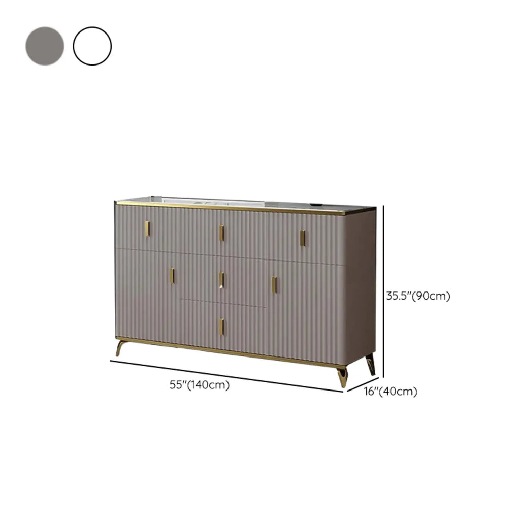 Meuble de salon glamour en bois avec plusieurs tiroirs